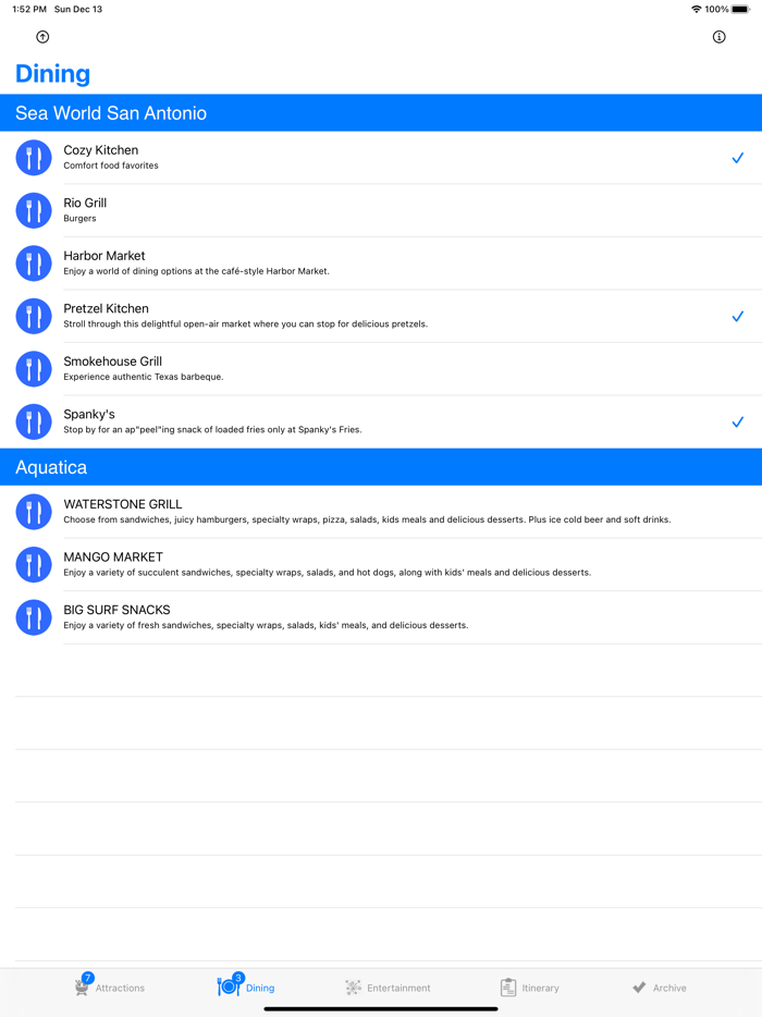 ThemePark ChecklistAquatic TX