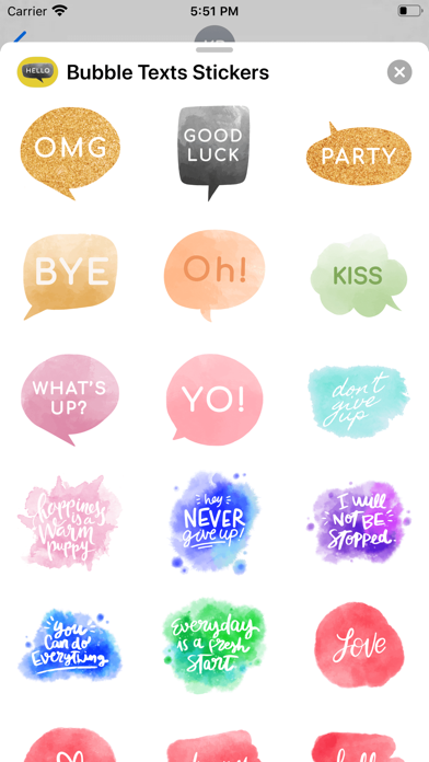 Bubble Texts Stickers screenshot 3