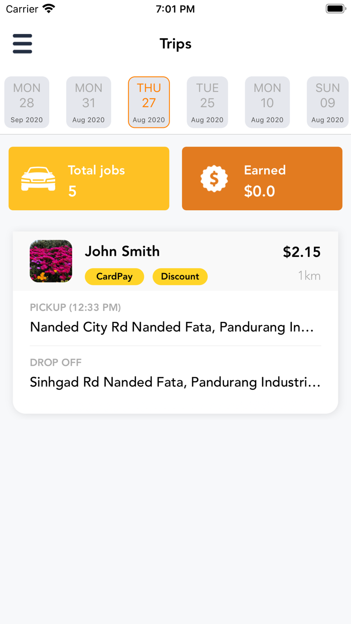 eTaxi Driver App