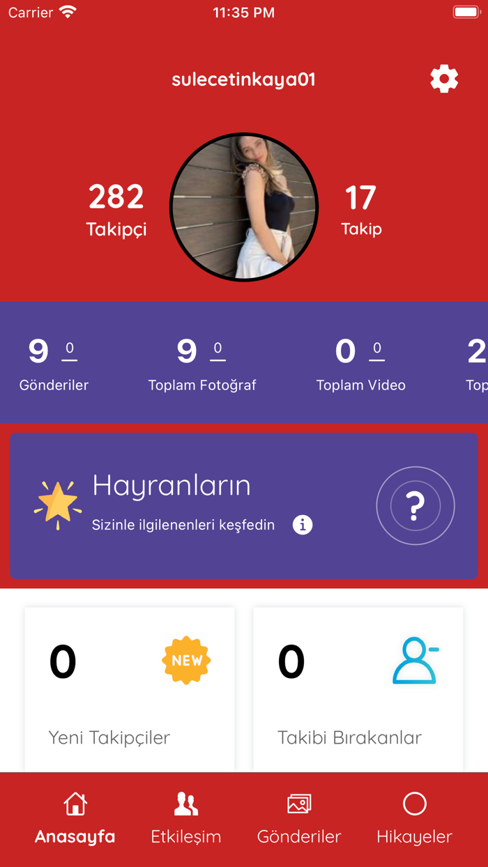 eProfil-Instagram için Analiz