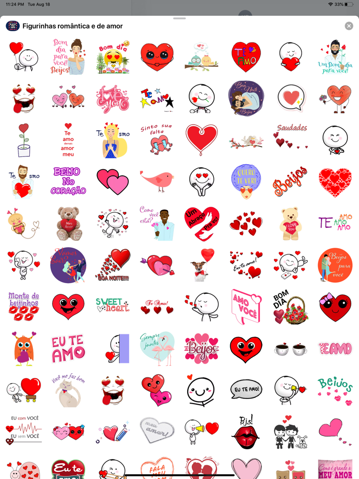 Figurinhas romântica e de amor