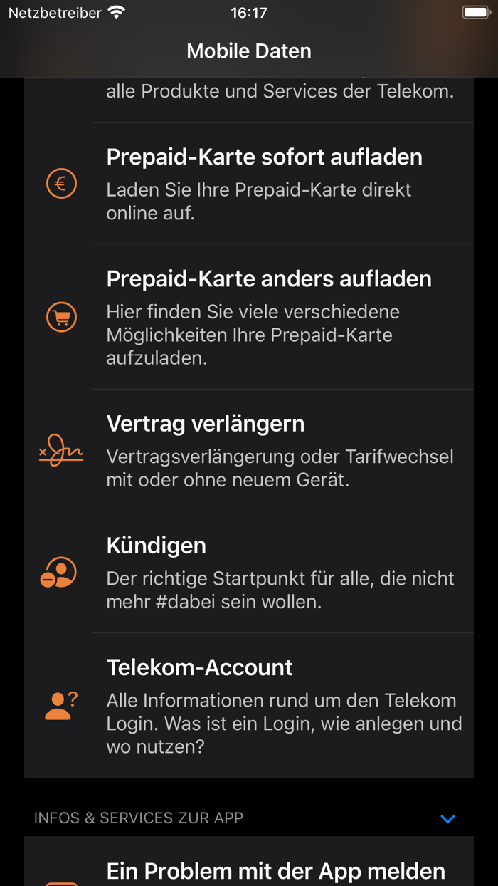 Mobile Daten Widget