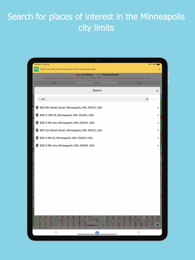 Minneapolis Snow Emergency Parking Map Minneapolis Snow Emergency On The App Store