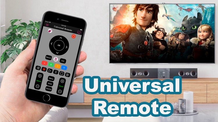 Universal remote control TV