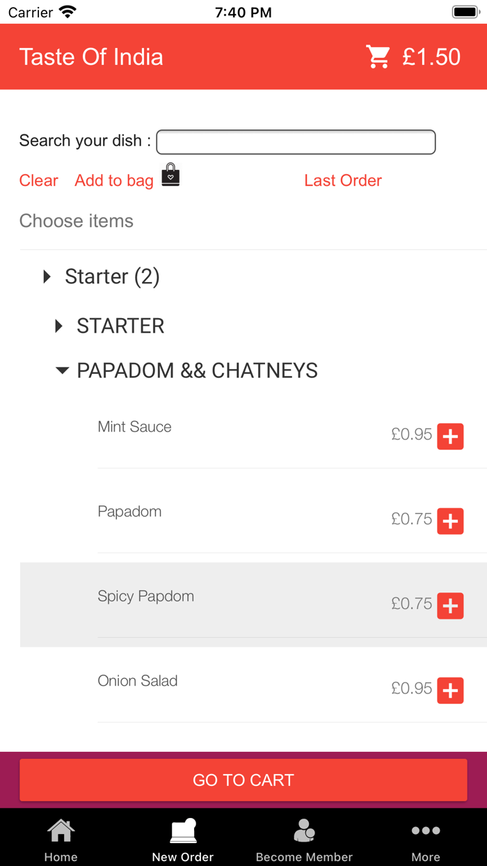 Taste of India - Online