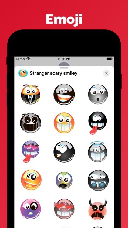 Stranger scary stickers emoji