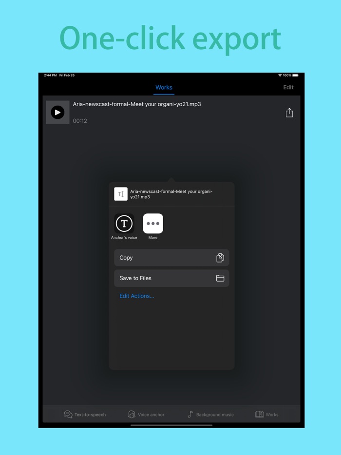 Anchors voice-Text to speech