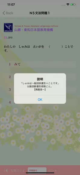 Game screenshot 新しい「日本語能力試験」Ｎ５文法問題集 hack