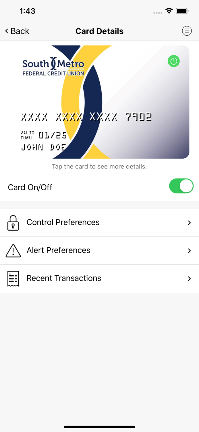 South Metro FCU CardSecure