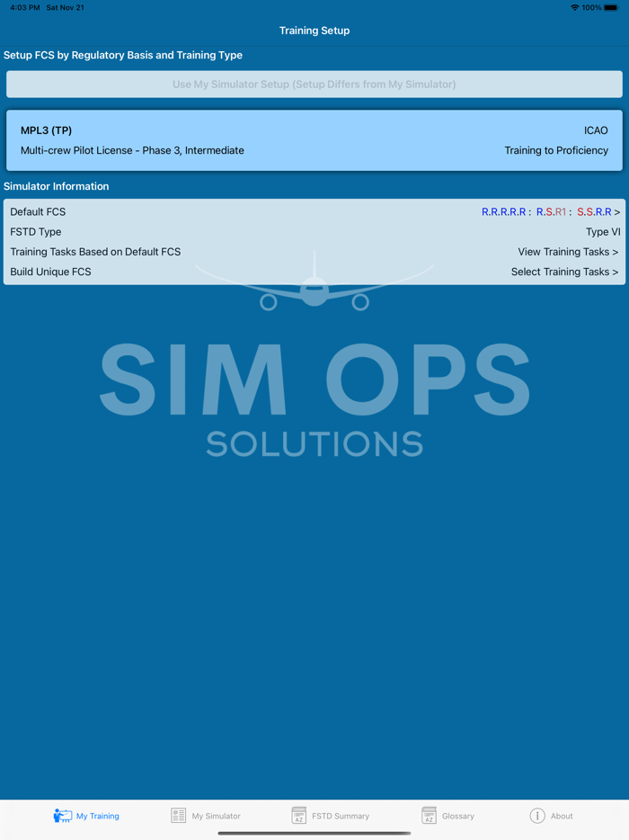 Sim Ops ICAO 9625 Calculator