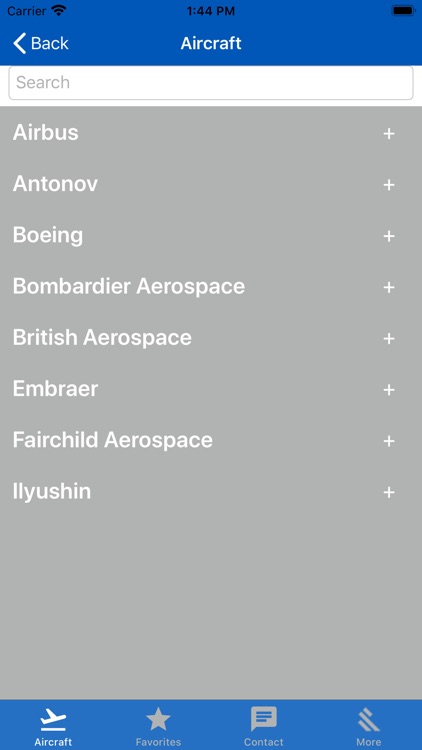 Aircraft Characteristics App