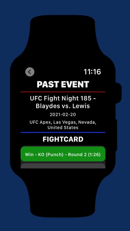 MMA Results/Events for Watch