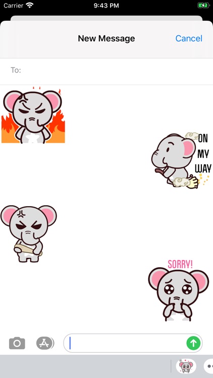 Animated Cute Elephant Sticker