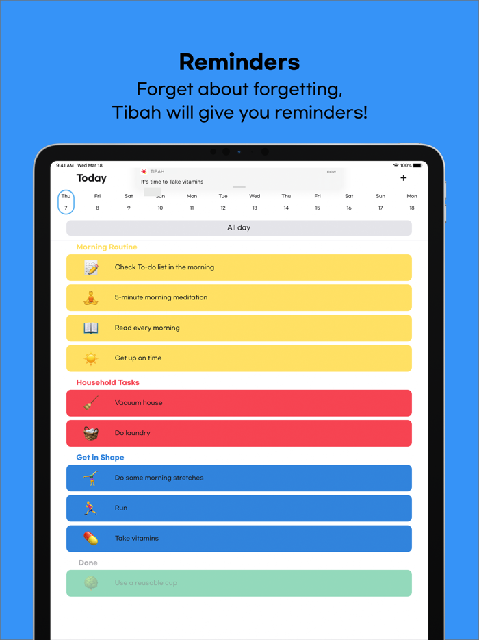 Tibah - Routine, Habit, To-do
