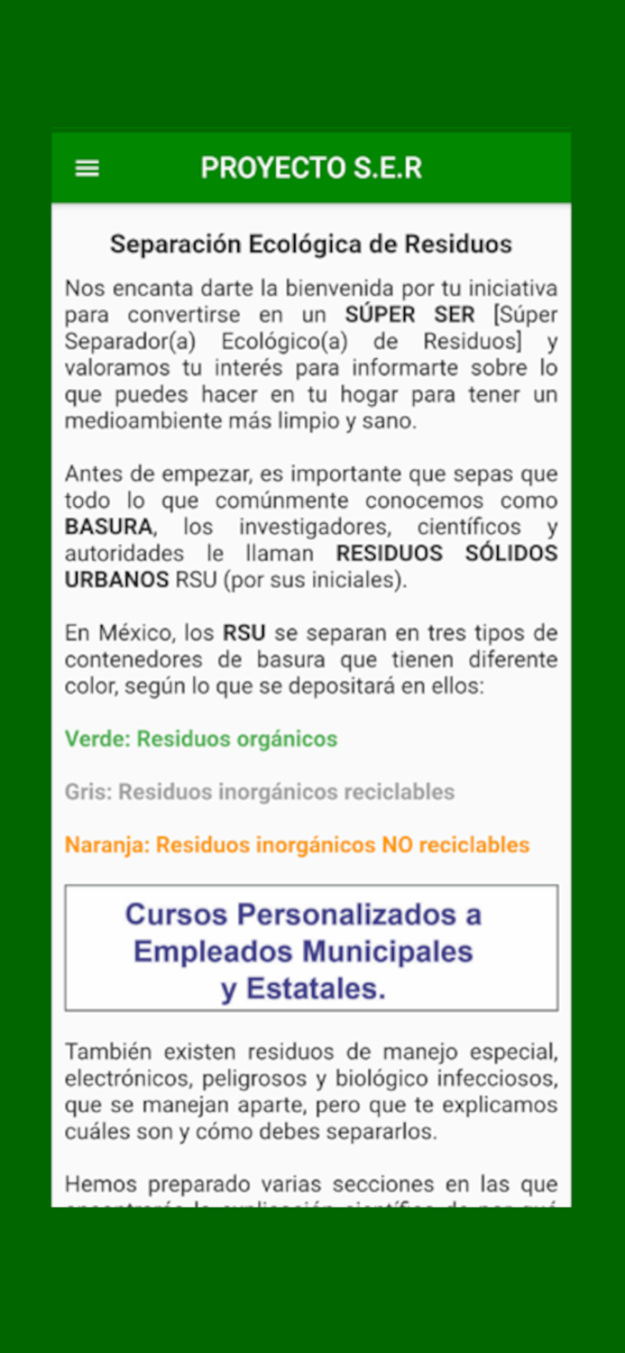 S.E.R. Separación de Residuos