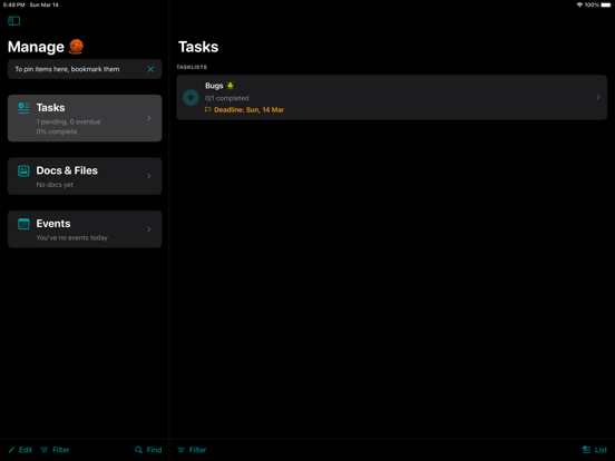 Manage: Tasks, Docs & Events screenshot 2