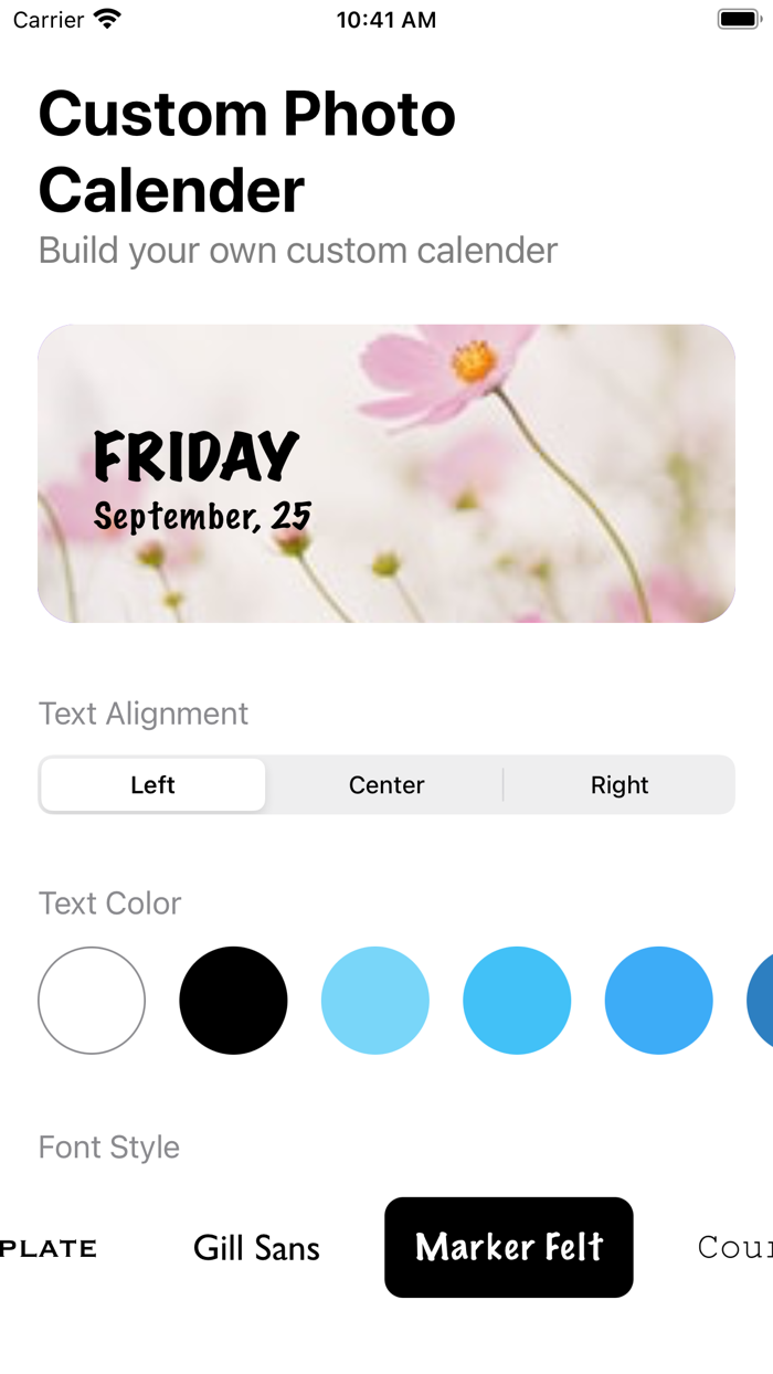 Color Photo Calendar Widget