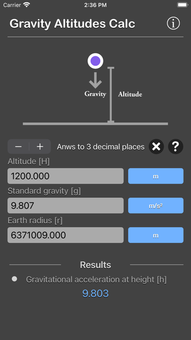 Gravity Altitudes Calculator screenshot 2