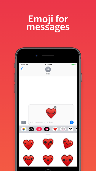 Heart stickers Emojis for text screenshot 2