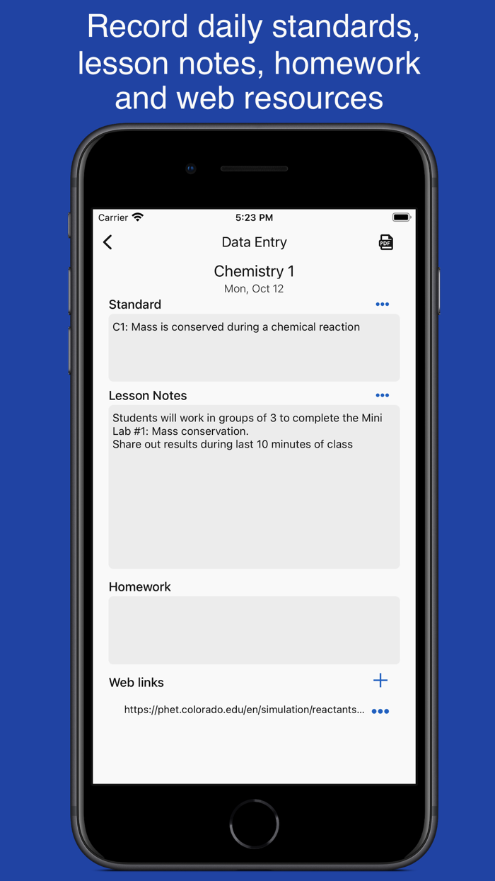 Class Planner for teachers