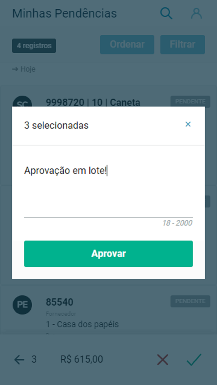 Minhas Pendências de Aprovação