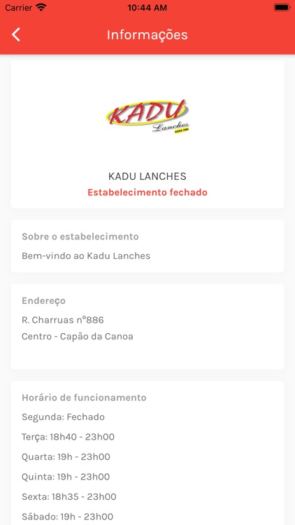 Kadu Lanches App