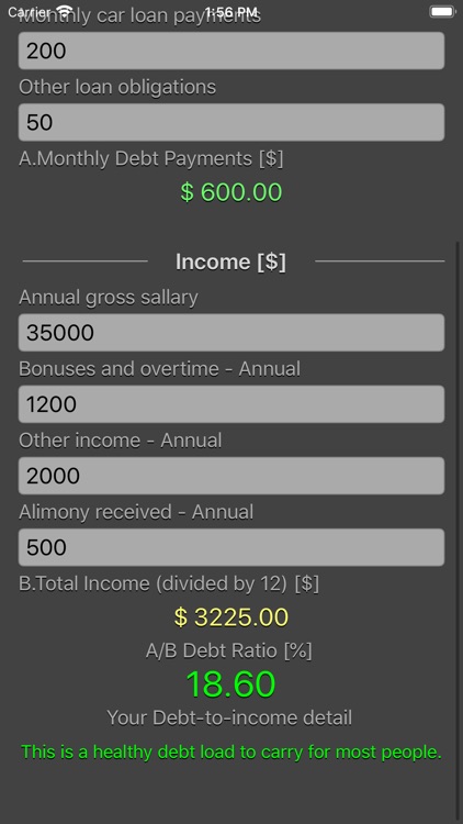 Debt 2 Income Calculator
