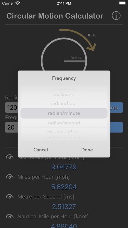 Circular Motion Calculator screenshot-3