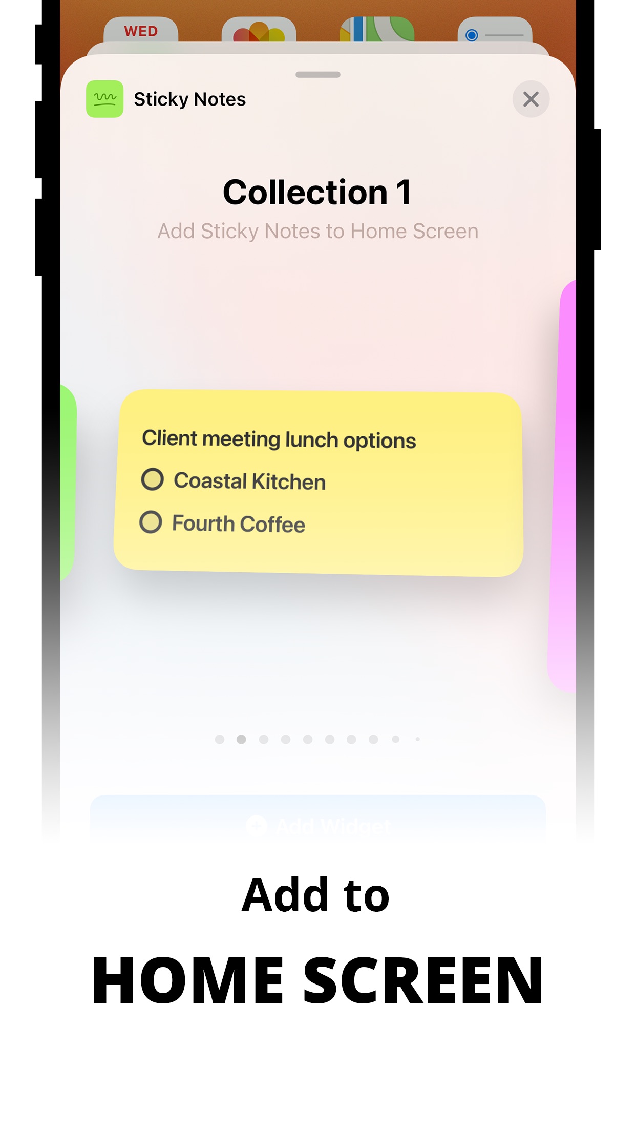 Screenshot do app Sticky Notes Widget