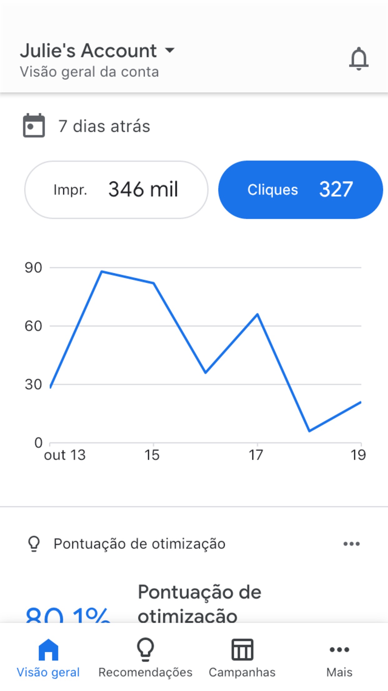 Screenshot do app Google Ads: Cresça seu Negócio