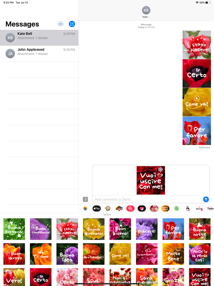 Flower Messaging for Italian