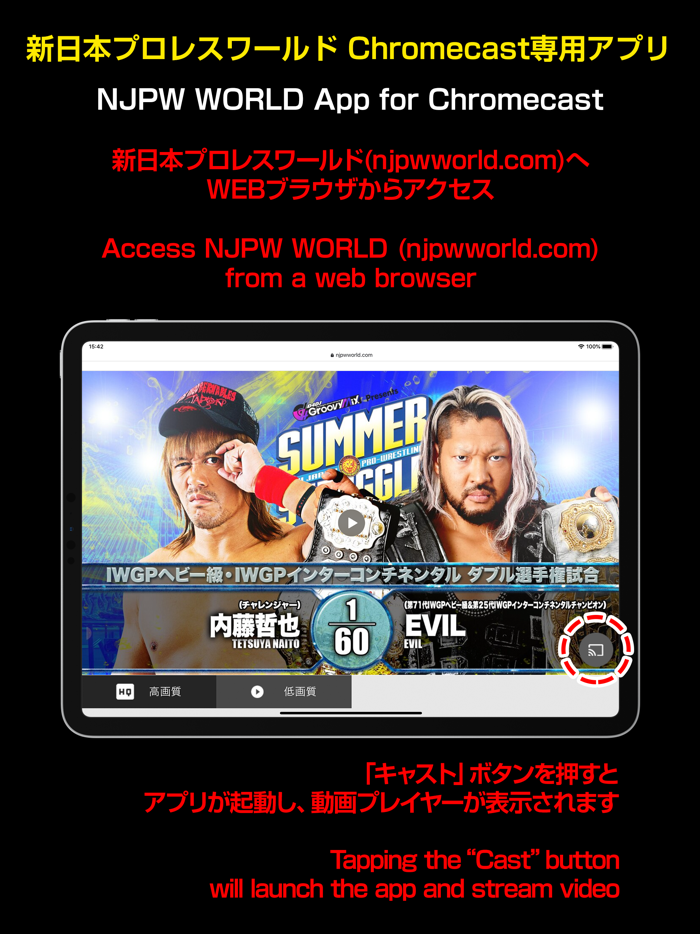 NJPWWORLD for Chromecast