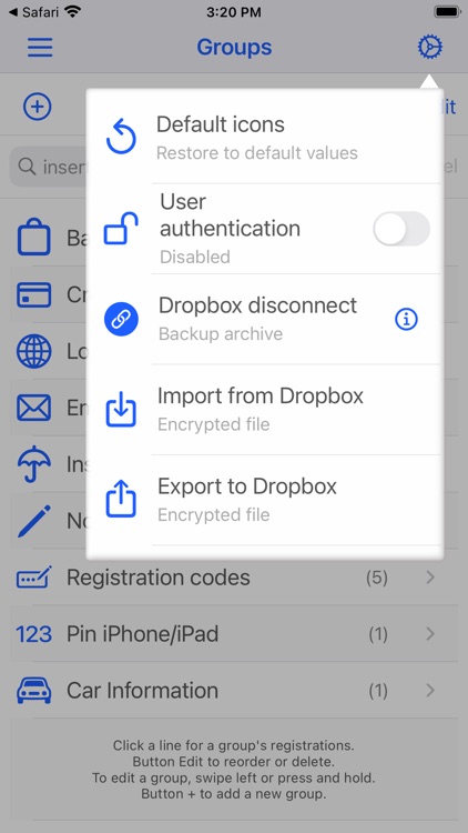 iDataSafe - data manager. screenshot-4