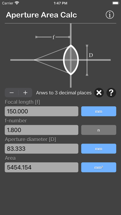 Aperture Area Calculator screenshot 2