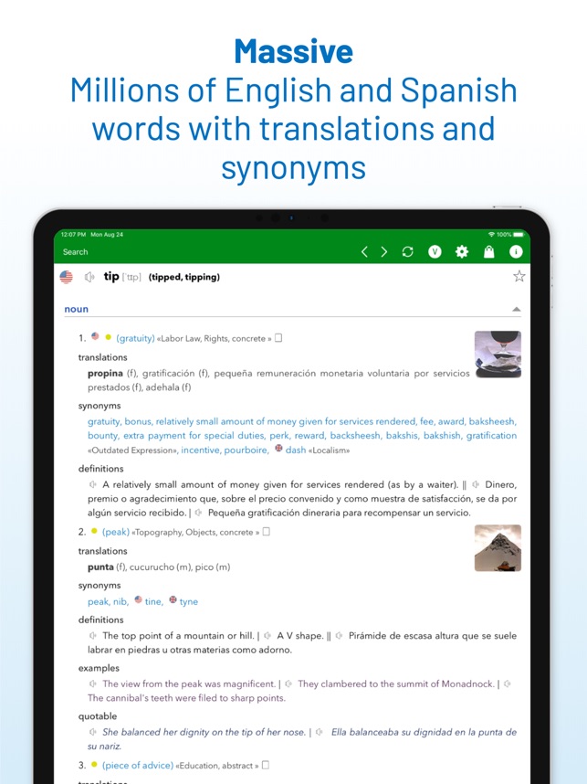 [Updated] English Spanish Dictionary G‪.‬ for iPhone / iPad, Windows PC
