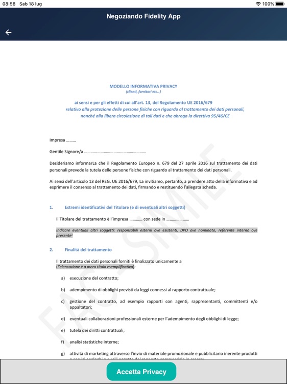 SMEUP Negoziando Fidelity