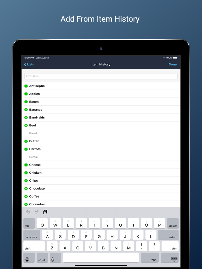 Groceries List - iShop