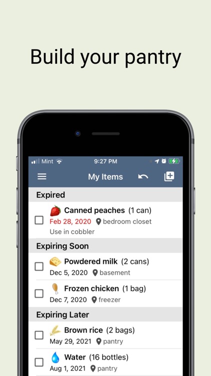 StockUp - food storage tracker