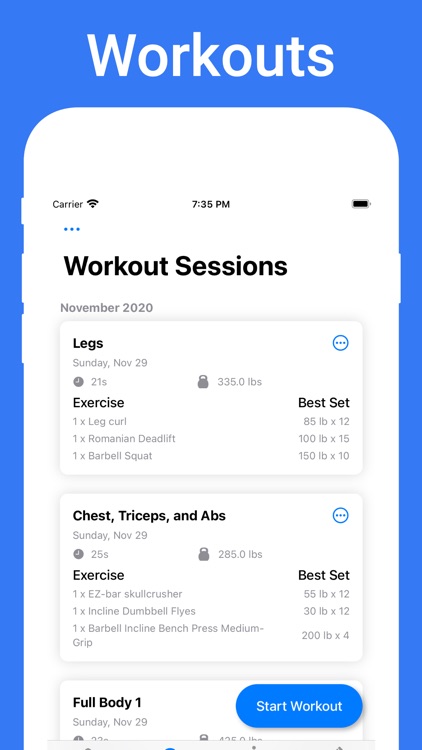 Lifting Log - Workout Tracker