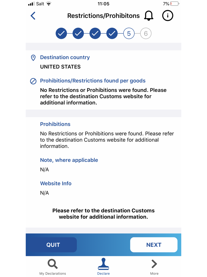EAD Customs Declarations