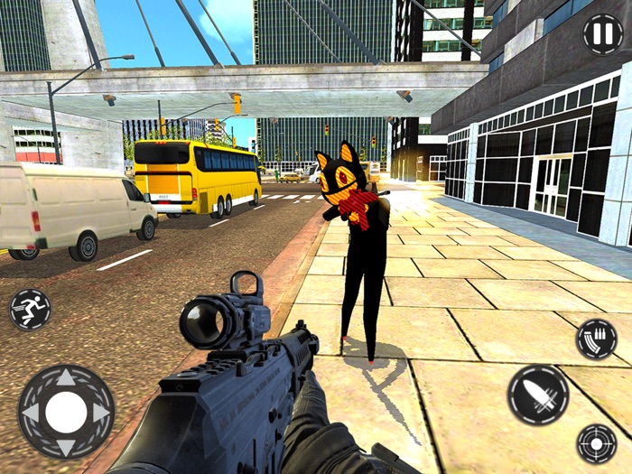 Cartoon Cat Scary Crime City