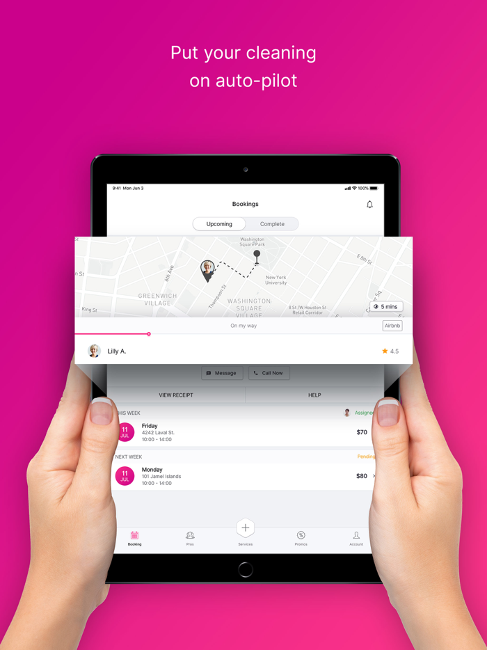 TIDY app Book cleaners easily