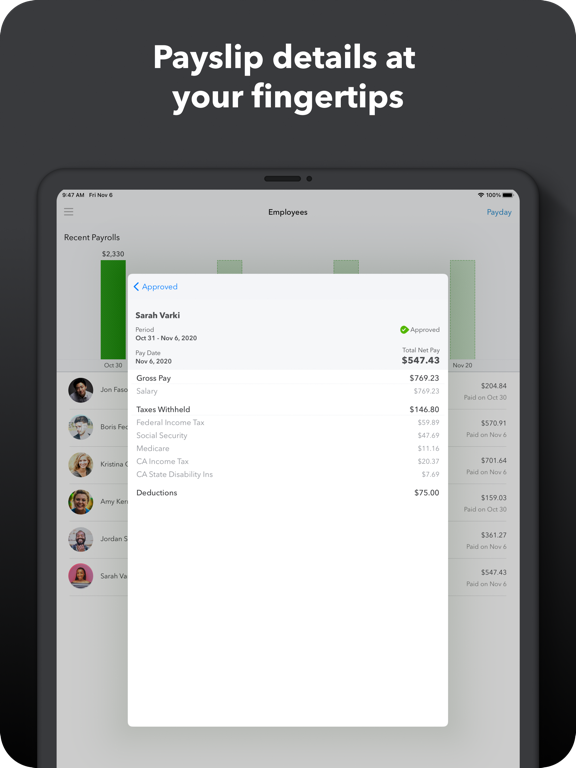 QuickBooks Payroll iPad QuickBooks Payroll iPad
