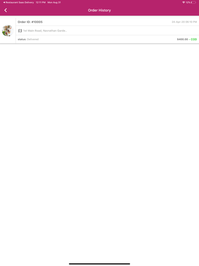 Restaurant Saas vendor app