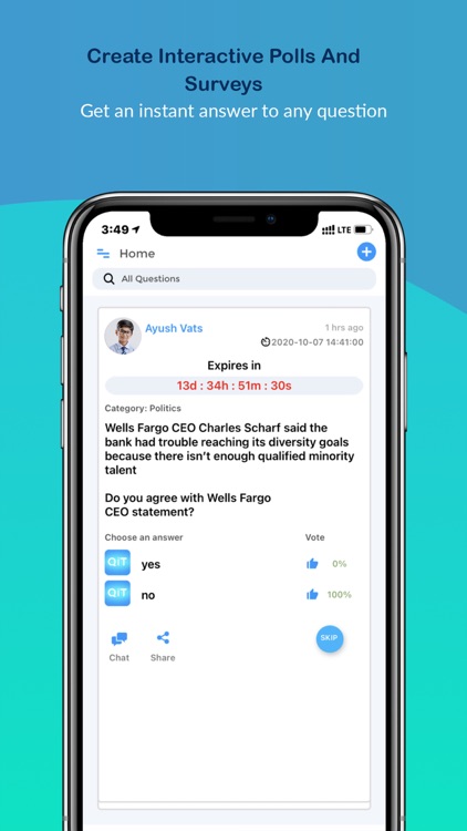 QiT- Social media survey app screenshot-3