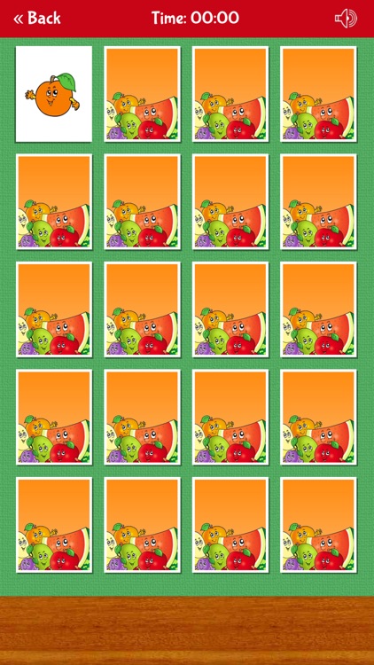 Fruits Vegetables Memory Game