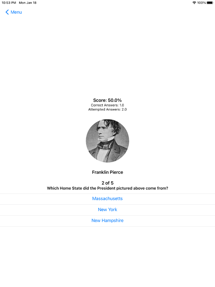 US Presidents Learn and Quiz