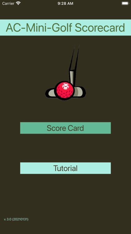 AC - Mini Golf Score Card