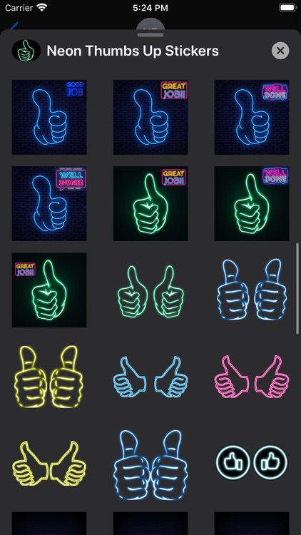 Neon Thumbs Up Stickers screenshot-3