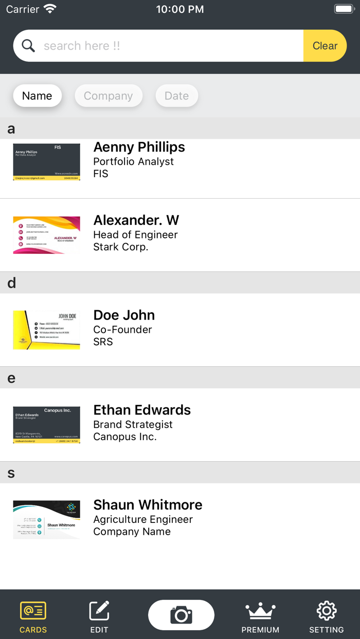 Business Card Reader - Scanner